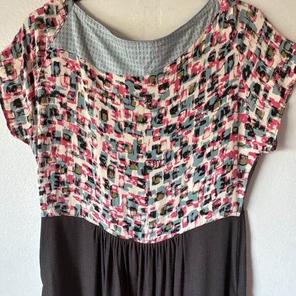 Rebe by Debra Weiss Dress Women’s Size Large Artsy Mixed Print Pockets Retro - Picture 5 of 8